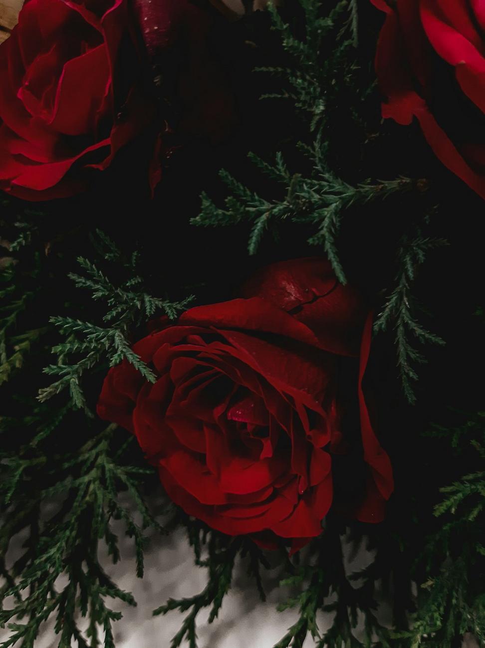 Dark red mystical floral arrangement