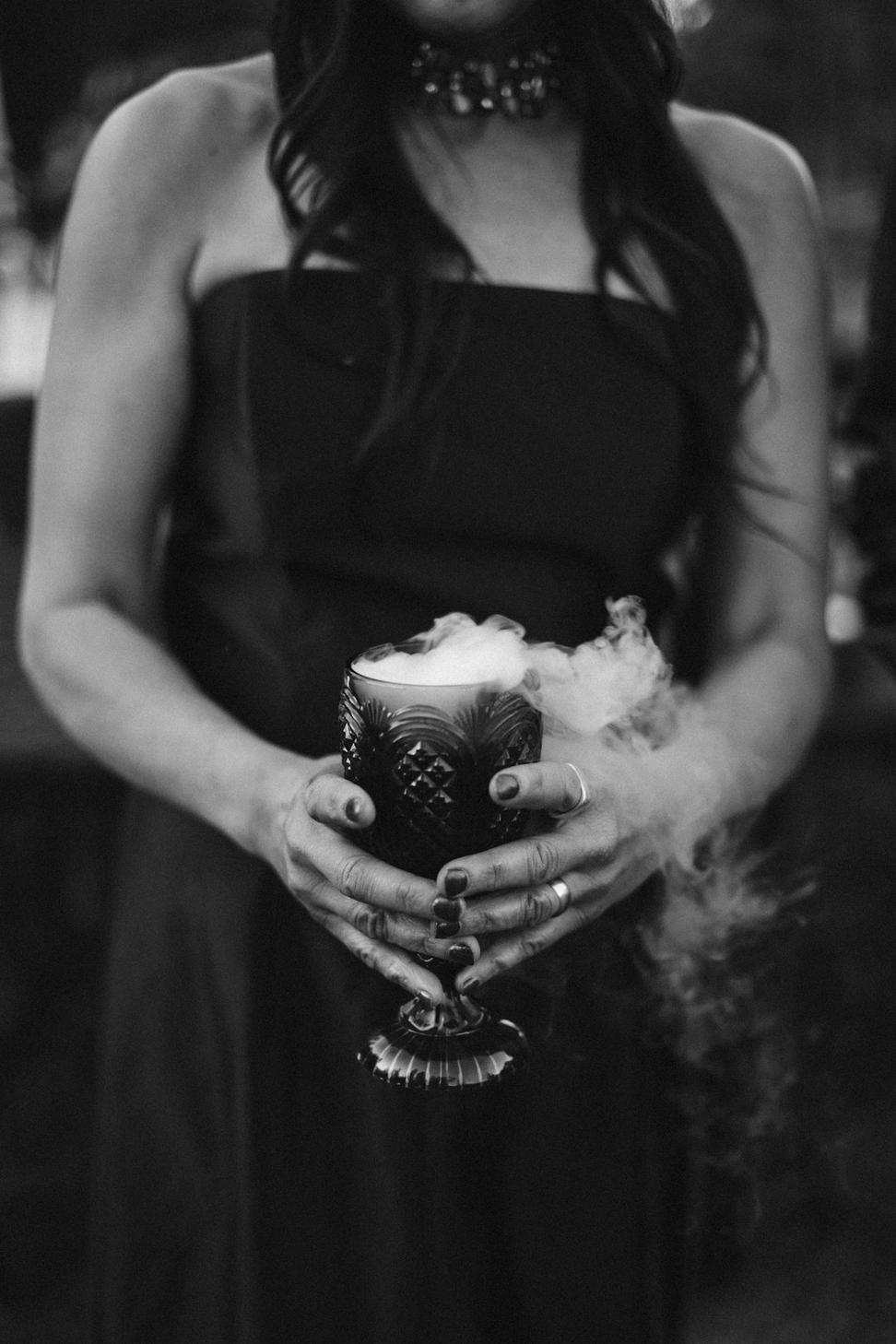 Black gothic wedding bouquet